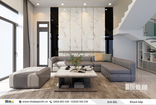 Thiết kế nội thất phòng khách đẹp và hiện đại - NBX275